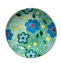 Load image into Gallery viewer, Green flower trinket bowl gold