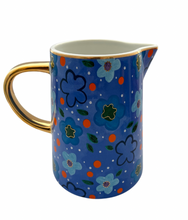 Load image into Gallery viewer, Foxy Flower Blue Jug