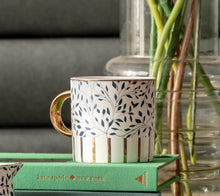 Load image into Gallery viewer, Mug blue ceramic gold