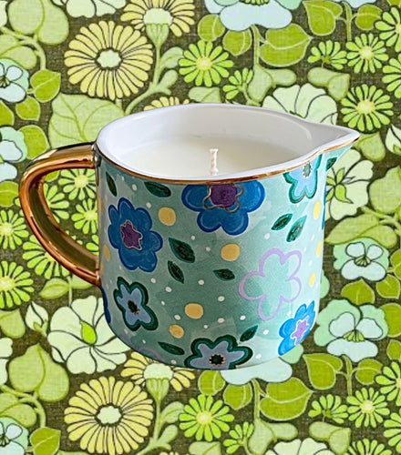 Ceramic green milk jug gifts green candle 