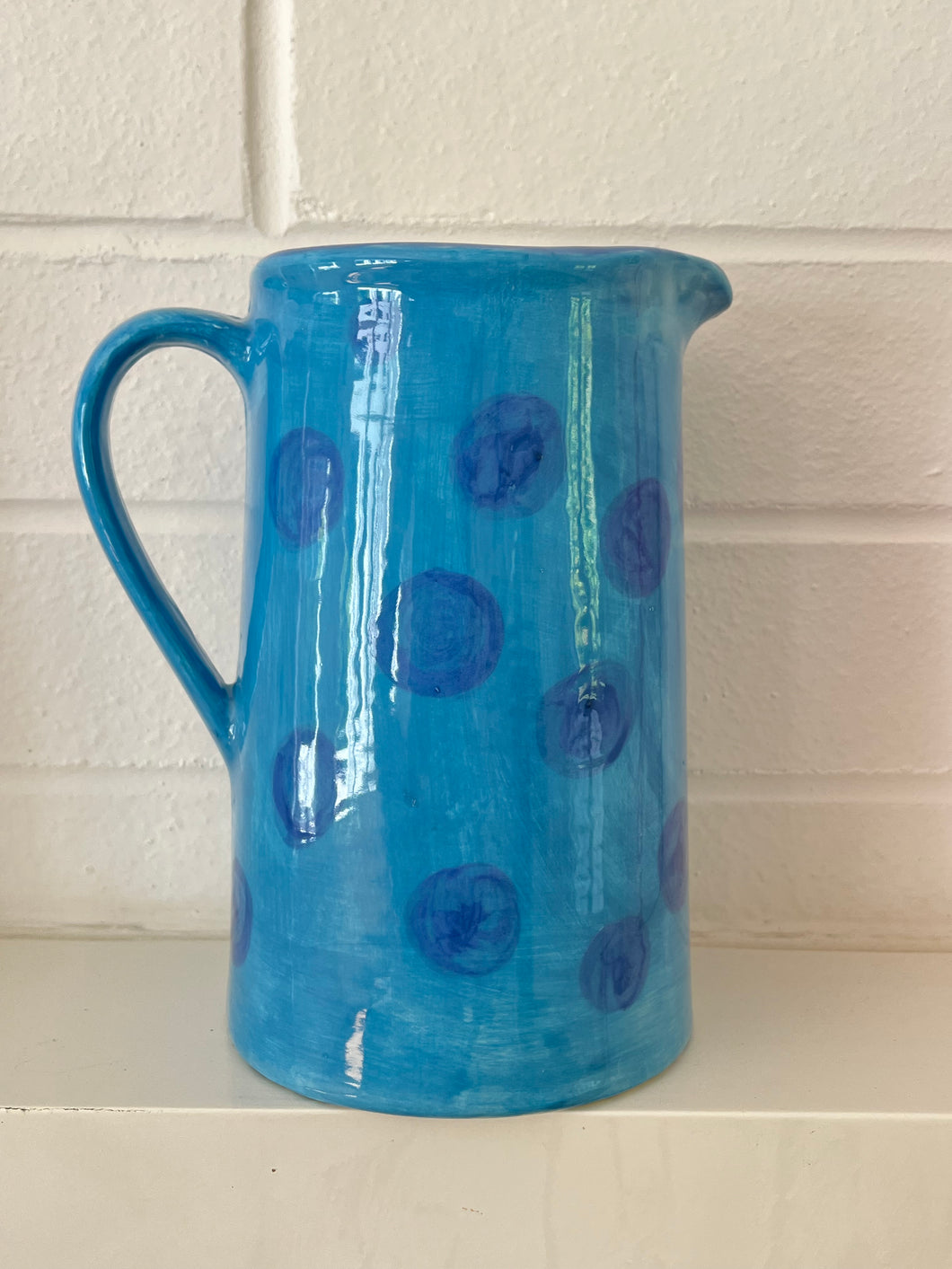 Handmade Blue dot Jug