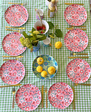 Load image into Gallery viewer, Set of 8 Pink Foxy Flower Dinner Plates
