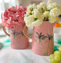 Load image into Gallery viewer, Ceramic palm tree pink jug 
