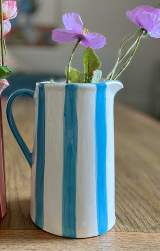 Handmade jug blue ceramic 