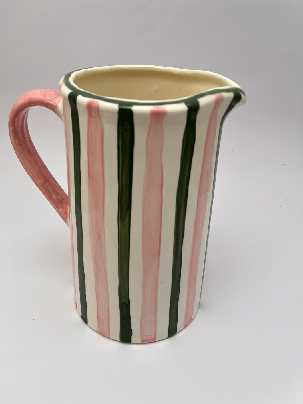 Pink & green Stripe jug
