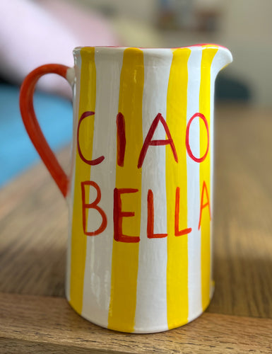 Handmade jug yellow ciao bella