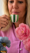 Load image into Gallery viewer, Green Espresso Cup hand painted
