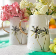 Load image into Gallery viewer, Ceramics gifts palm tree jug gold
