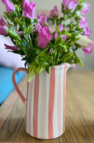 Handmade pink jug stripe