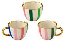 Load image into Gallery viewer, Multi Colour Stripe Espresso Cup hand painted
