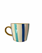 Load image into Gallery viewer, Hand painted Blue Le Stripe Mug
