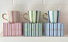 Load image into Gallery viewer, Hand painted Blue Le Stripe Mug
