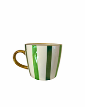 Load image into Gallery viewer, Hand painted Green Le Stripe Mug
