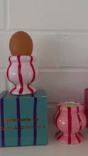 Load and play video in Gallery viewer, EGG Pink La stripe egg cup
