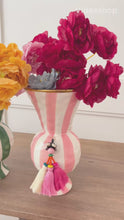 Load and play video in Gallery viewer, Navy Squiggly Vase Hand painted
