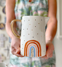Load image into Gallery viewer, White rainbow jug ceramic 
